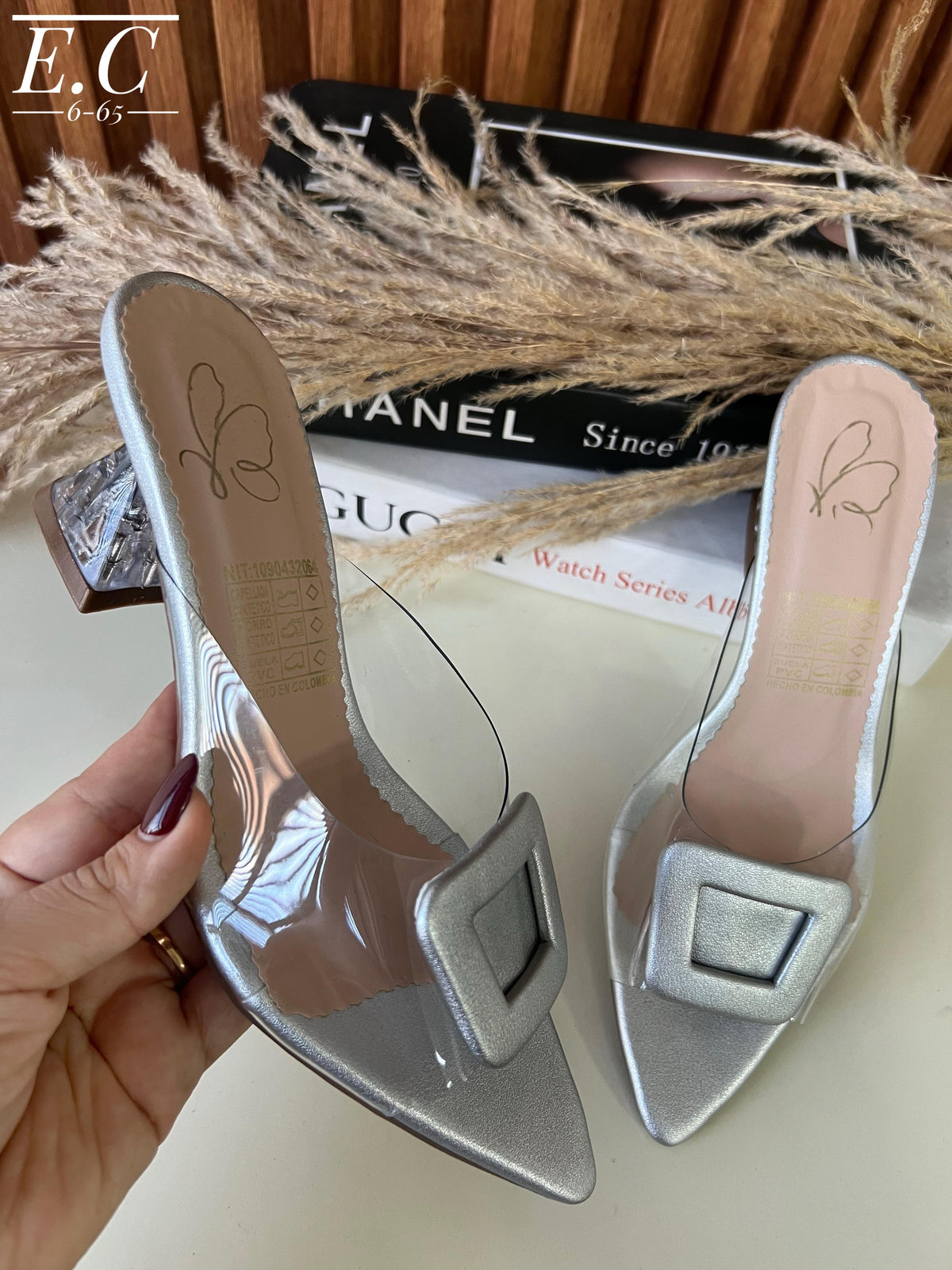 Sandalias Luana de Tacón Transparente y Punta Fina para Mujer