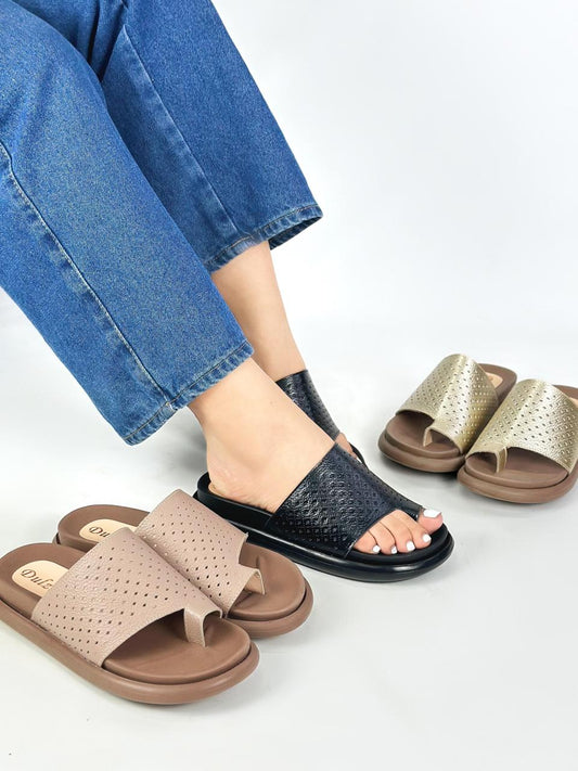 Sandalia Plana Conforto Glamour