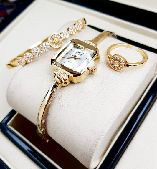 Set de Reloj y Pulsera en Cover Gold Elegancia Cubana