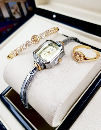 Set de Reloj y Pulsera en Cover Gold Elegancia Cubana