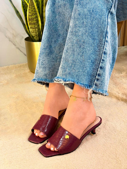 Sandalia Plana Croco Eleganza Comfort