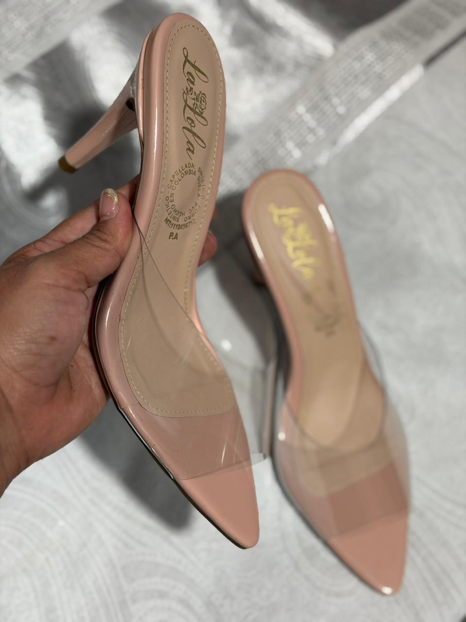 Tacones Cristal Bella – Tacón Alto Transparente de Punta Fina