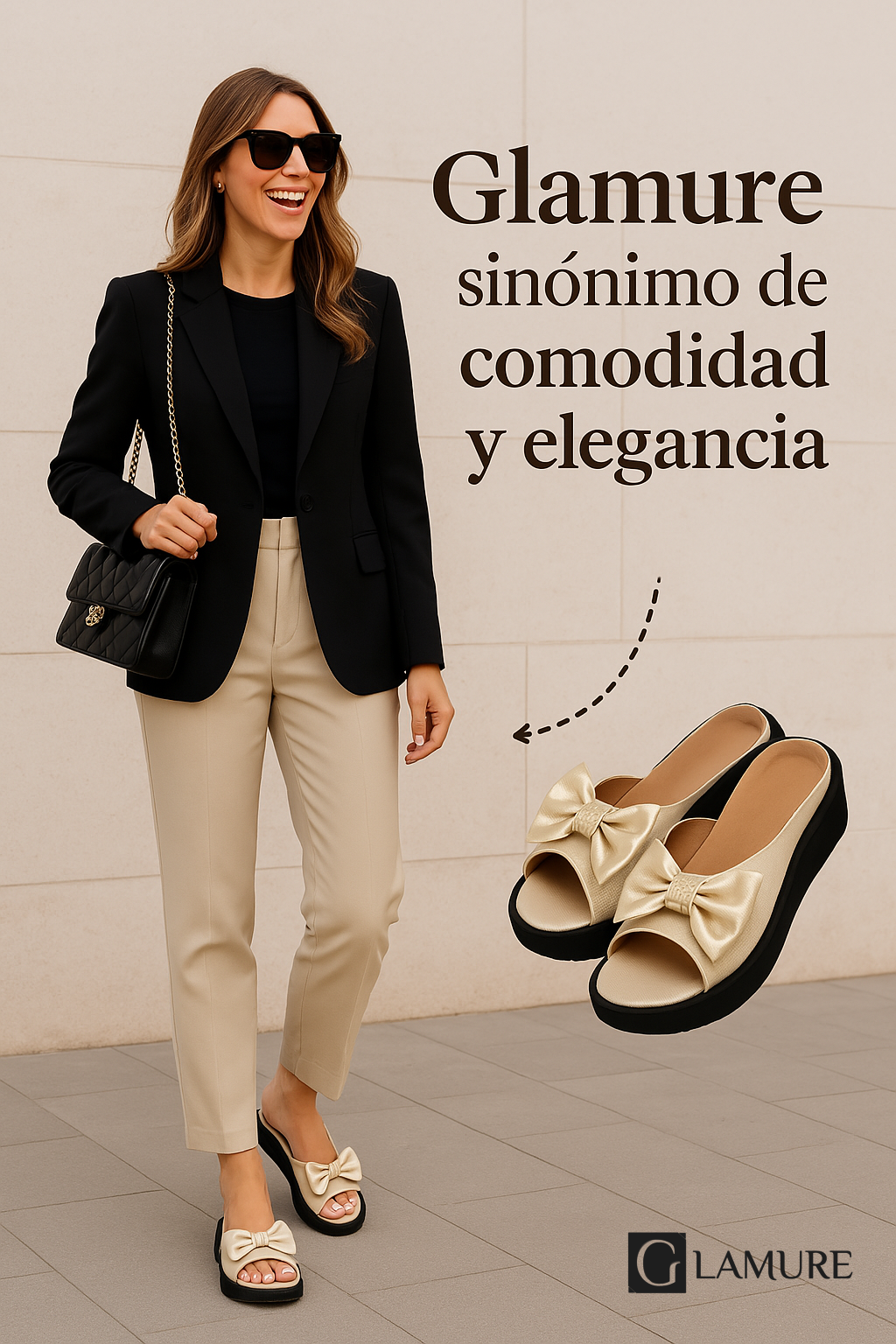 Sandalias Glamure Comfort Con Lazo Elegante y Diseño Versátil