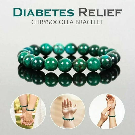 Pulsera Crisocola para Diabetes con Caja de Regalo