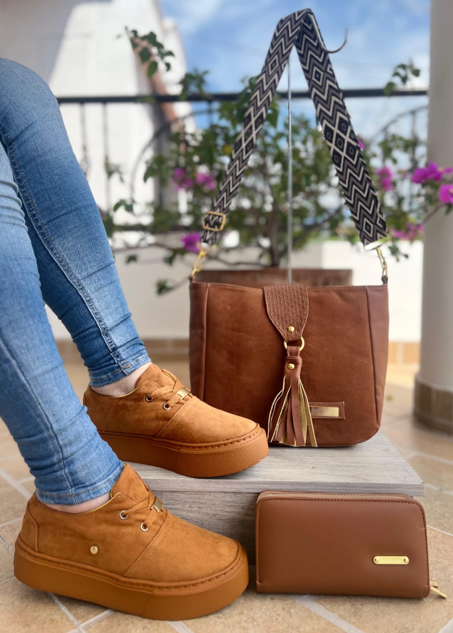 Combo Linse Chic – Tênis, Bolsa e Carteira Feminina