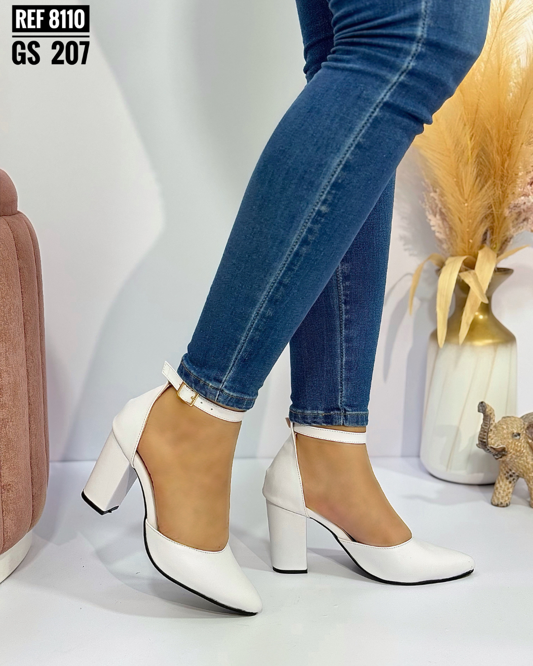 Tacones con correa al tobillo de 7,5 cm